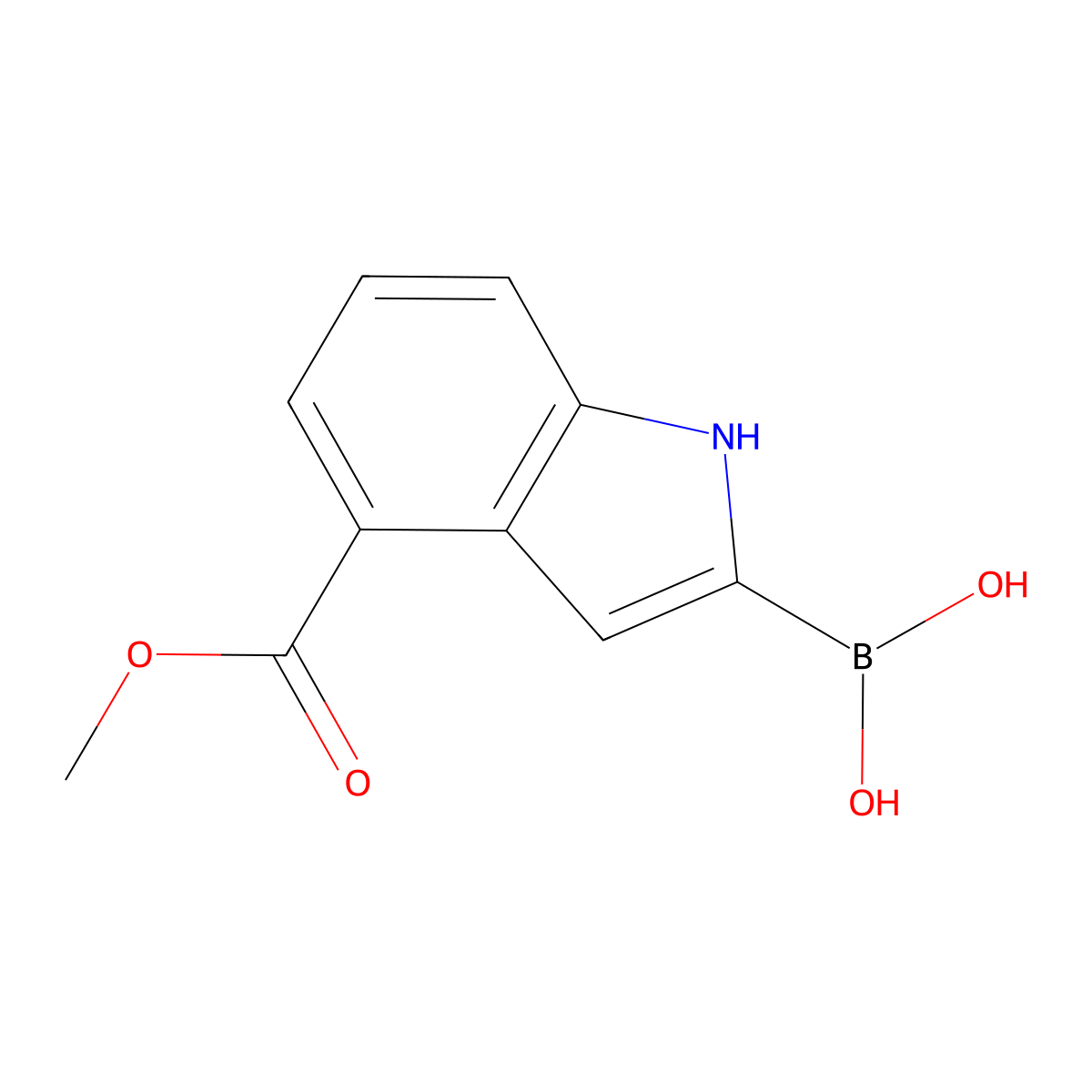 4-Methoxycarbonyl-1H-indole-2-boronic acid molecular structure, CAS 2408429-78-5