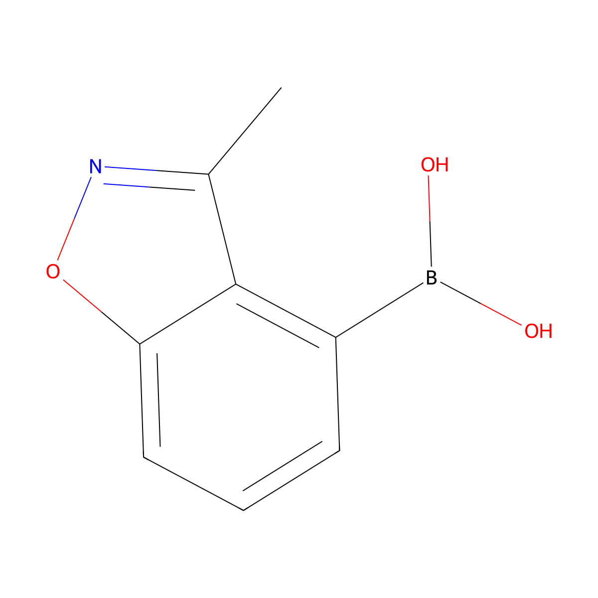 3-Methyl-benzo[d]isoxazole-4-boroniic acid molecular structure, CAS 2408429-83-2