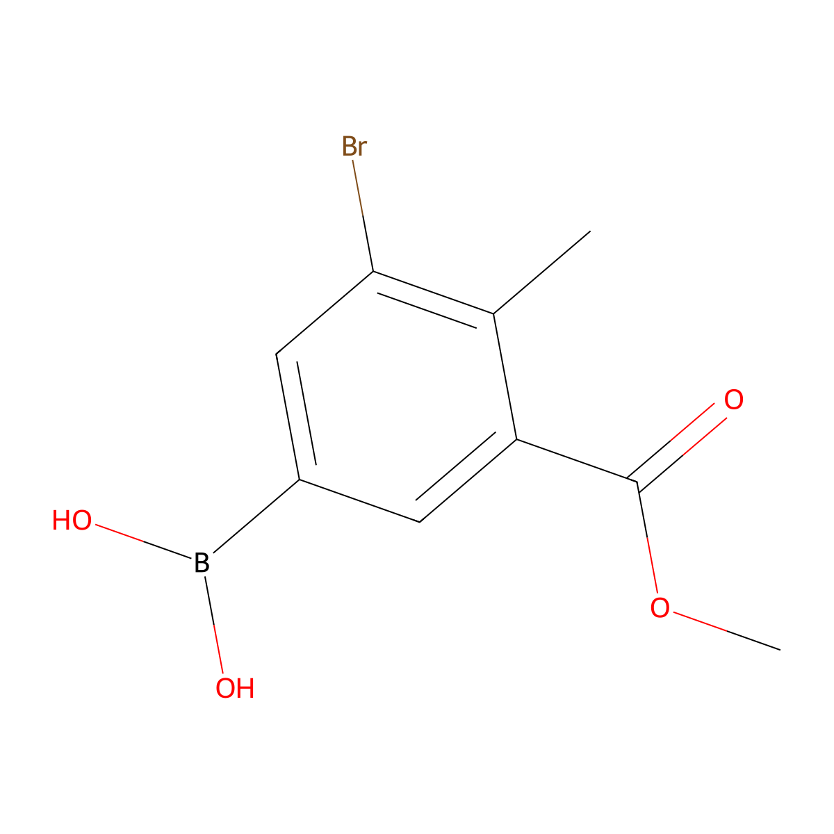 3-Bromo-5-methoxycarbony-4-methyl-phenylboronic acid molecular structure, CAS 2408429-88-7
