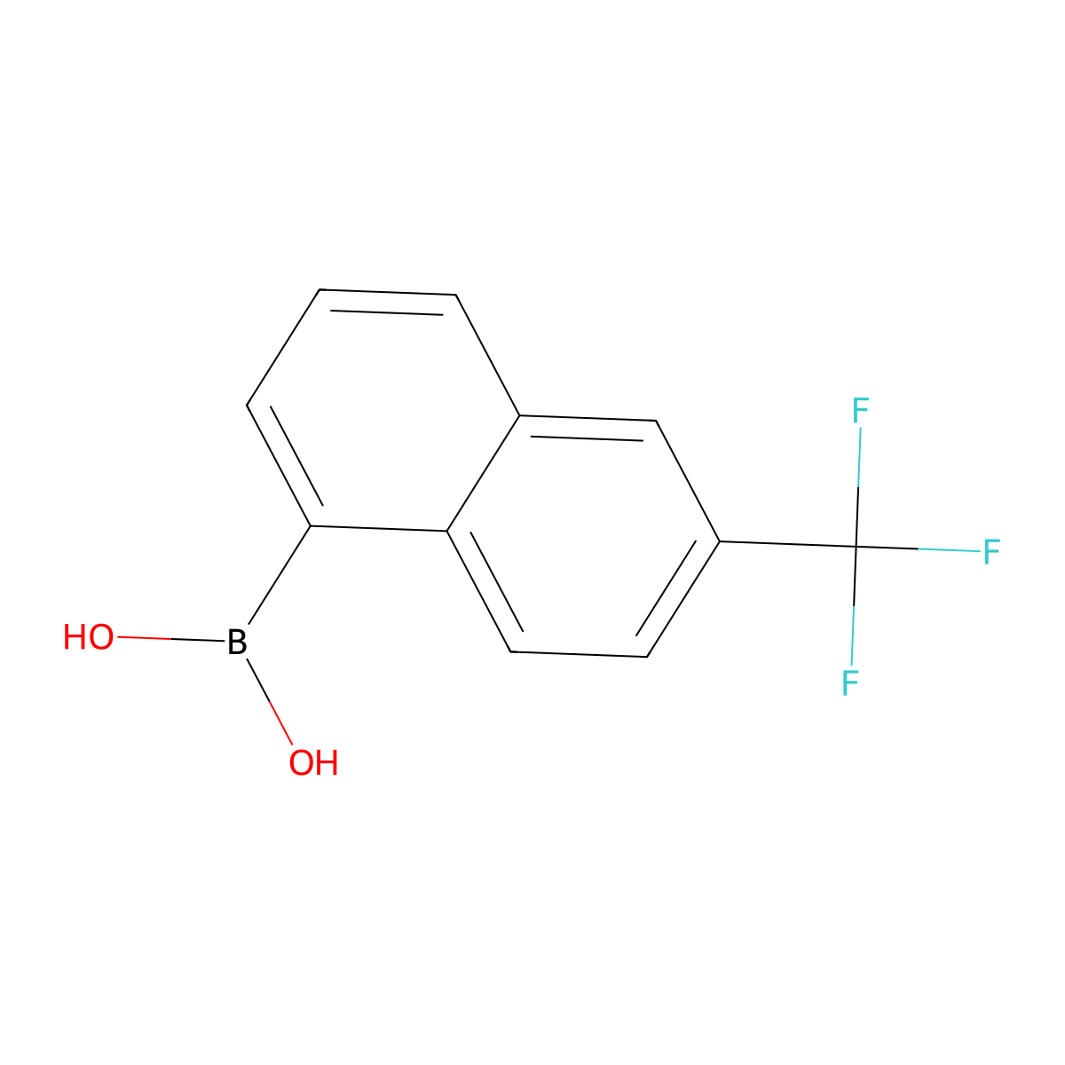 6-Trifluoromethyl-naphthalen-1-boronic acid molecular structure, CAS 2408429-89-8