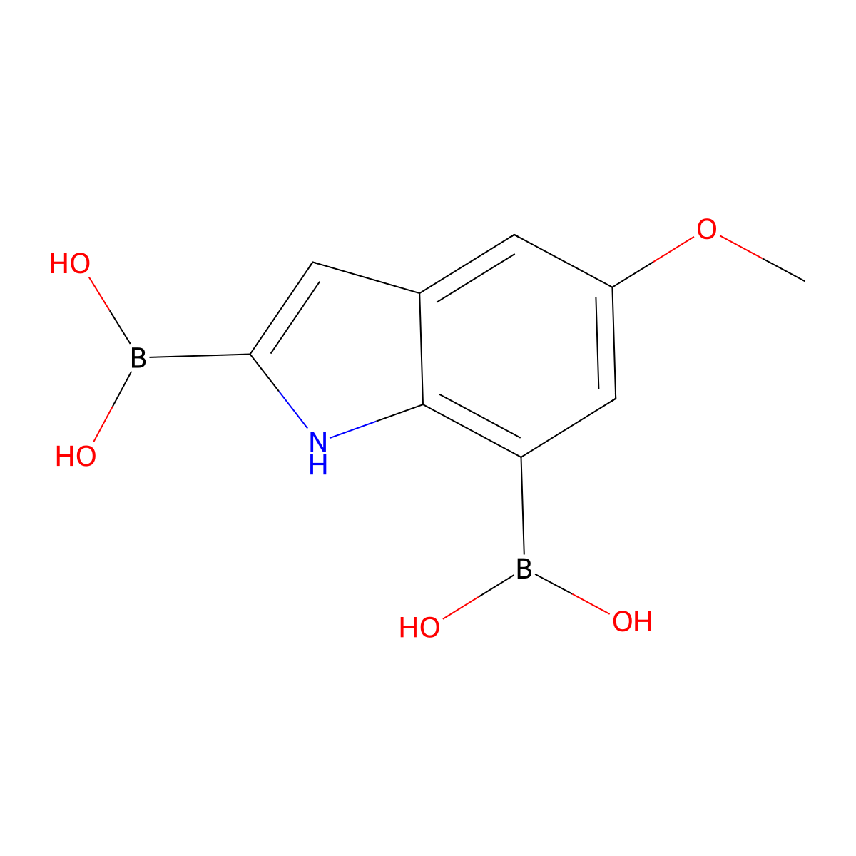 5-Methoxy-1H-indole-2,7-diboronic acid molecular structure, CAS 2408429-91-2