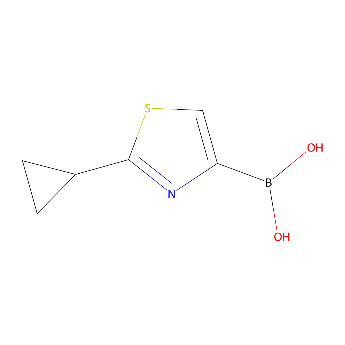 2-Cyclopropyl-thiazole-4-boronic acid molecular structure, CAS 2408429-92-3