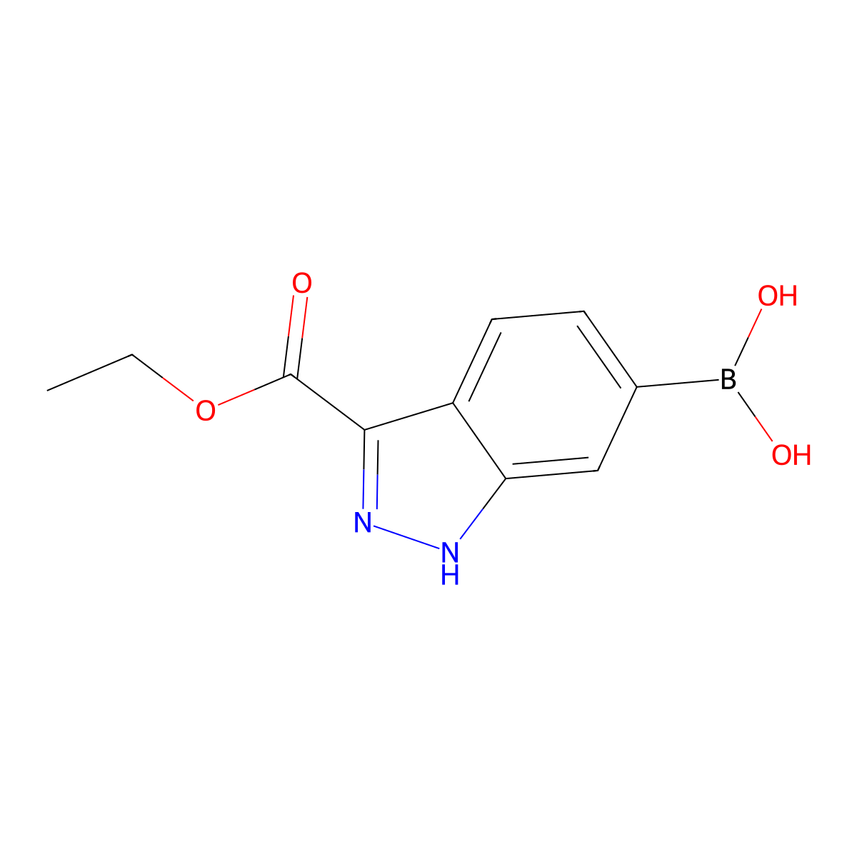 3-Ethoxycarbonly-1H-indazole-6-boronic acid molecular structure, CAS 2408429-95-6
