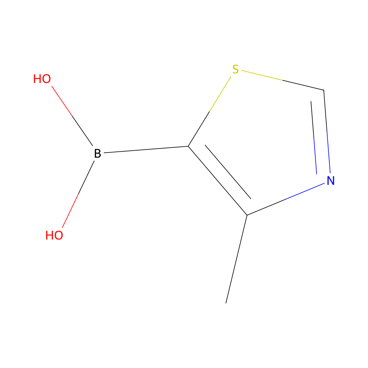 4-Methyl-thiazole-5-boronic acid molecular structure, CAS 2408429-96-7