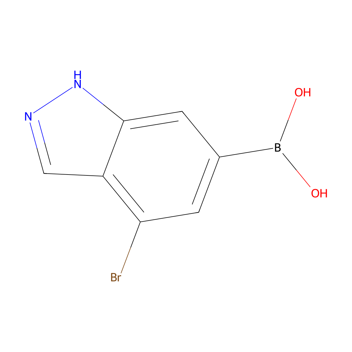 4-Bromo-1H-indazole-6-boronic acid molecular structure, CAS 2408430-04-4