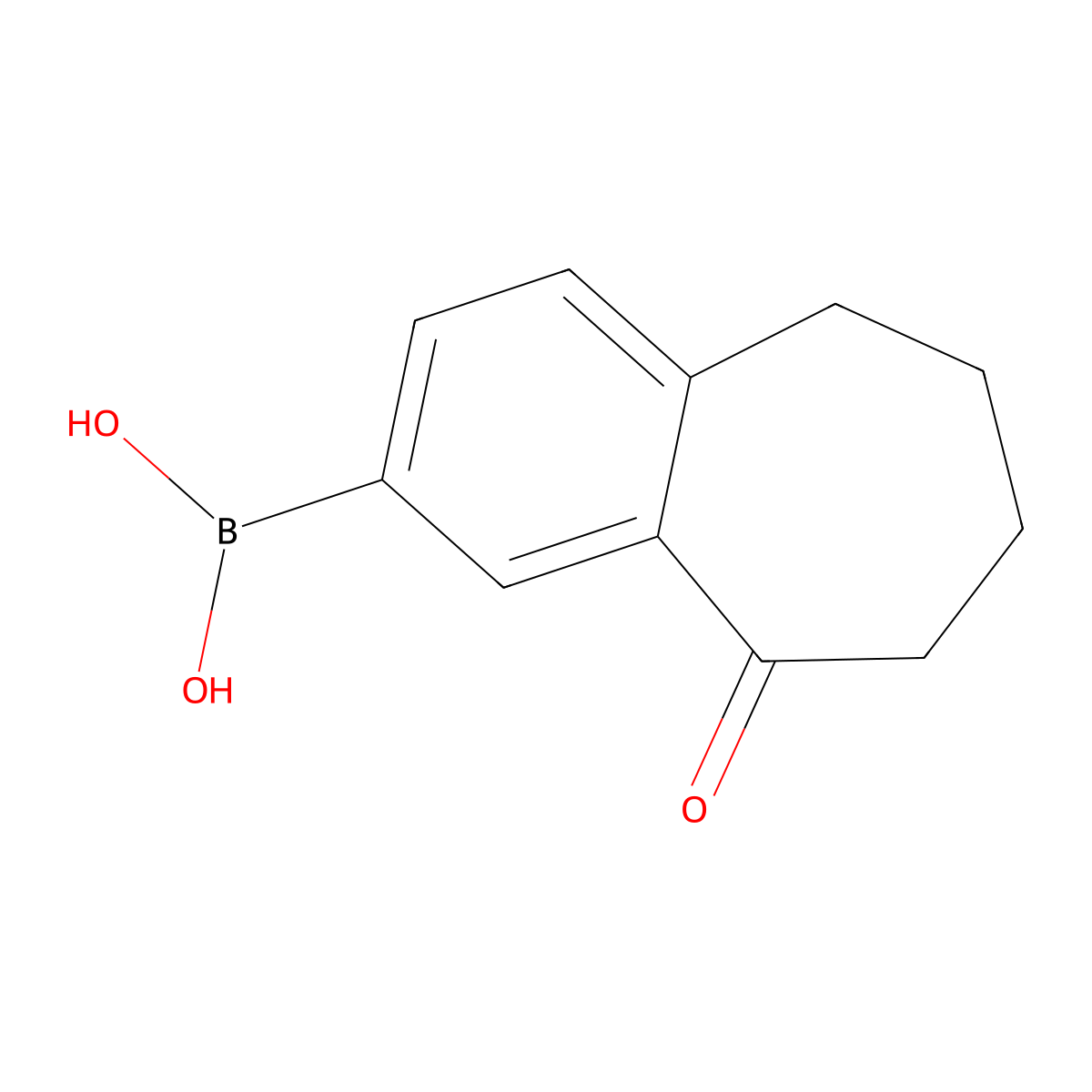 9-Oxo-6,7,8,9-tetrahydro-5H-benzocycloheptene-2-boronic acid molecular structure, CAS 2408430-09-9