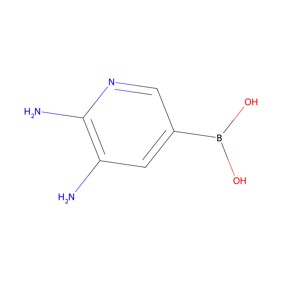 (5,6-Diaminopyridin-3-YL)boronic acid molecular structure, CAS 2408430-13-5