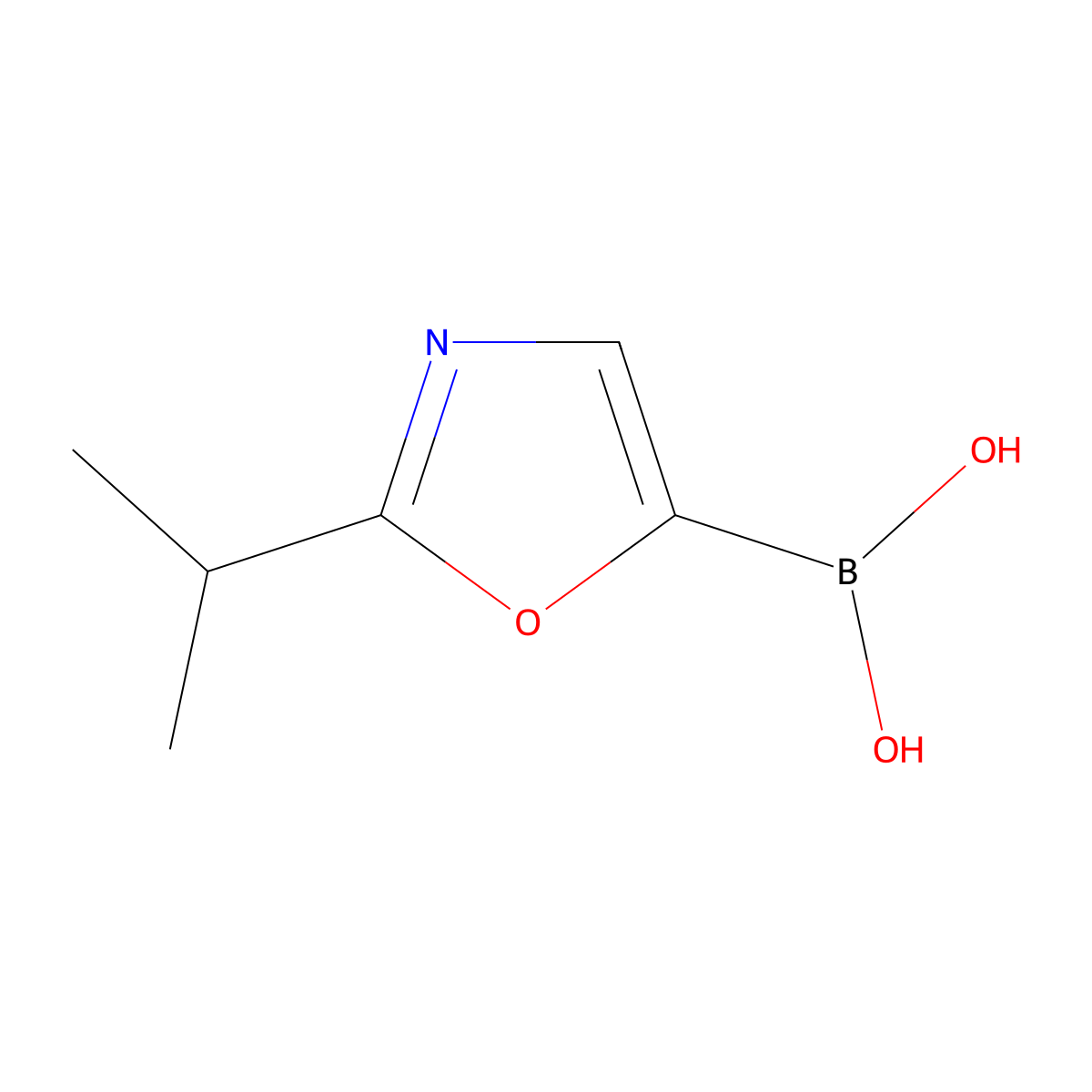 (2-Isopropyloxazol-5-yl)boronic acid molecular structure, CAS 2408430-16-8