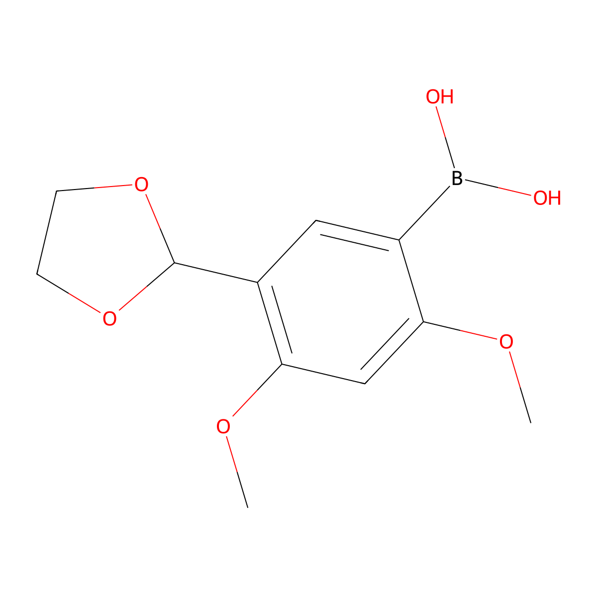 2-(5-[1,3]Dioxolan-2-yl-2,4-dimethoxy-phenyl)-boronic acid molecular structure, CAS 2408430-17-9
