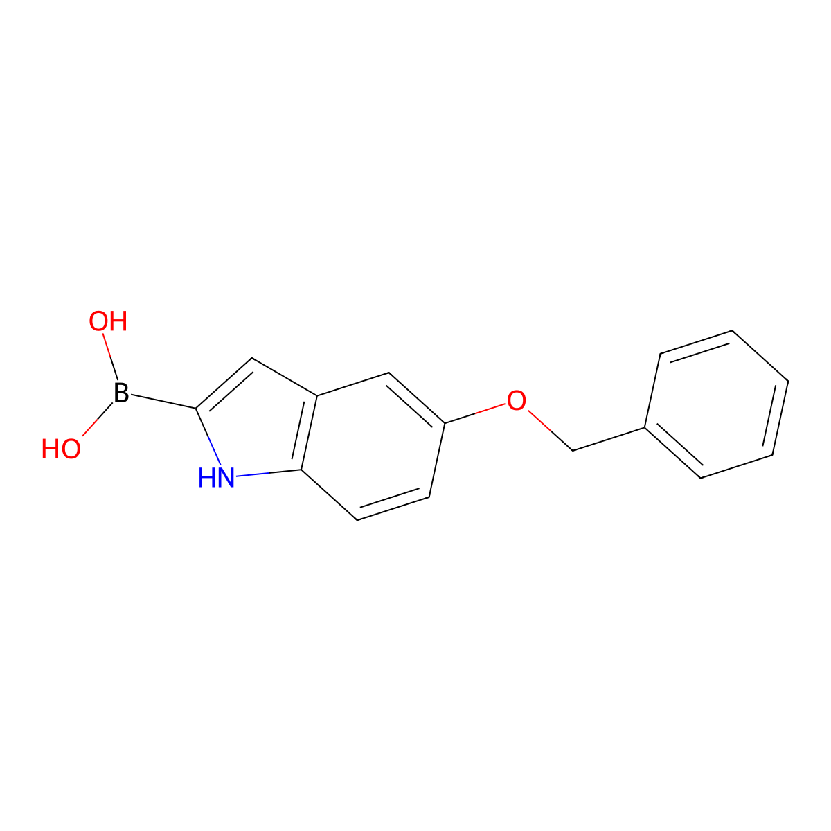 5-Benzyloxy-1H-indole-2-boronic acid molecular structure, CAS 2408430-19-1