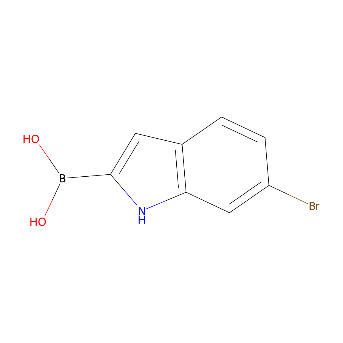 6-Bromo-1H-indole-2-boronic acid molecular structure, CAS 2408430-20-4
