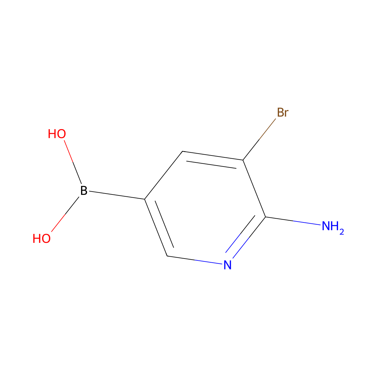 (6-Amino-5-bromopyridin-3-yl)boronic acid molecular structure, CAS 2408430-22-6
