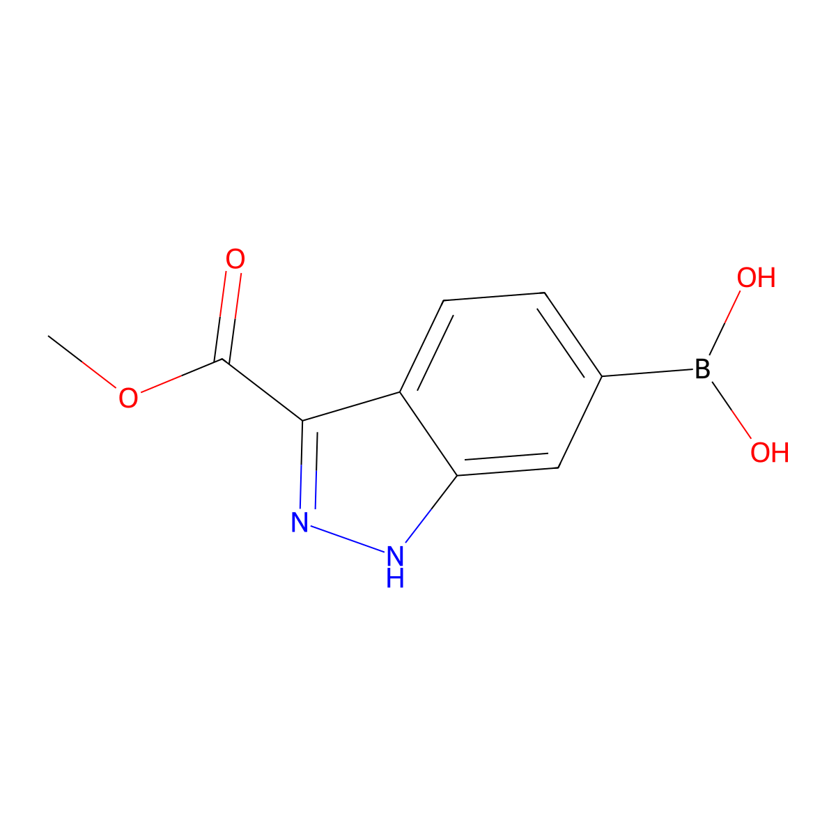 3-Methoxycarbonyl-1H-indazole-6-boronic acid molecular structure, CAS 2408430-27-1