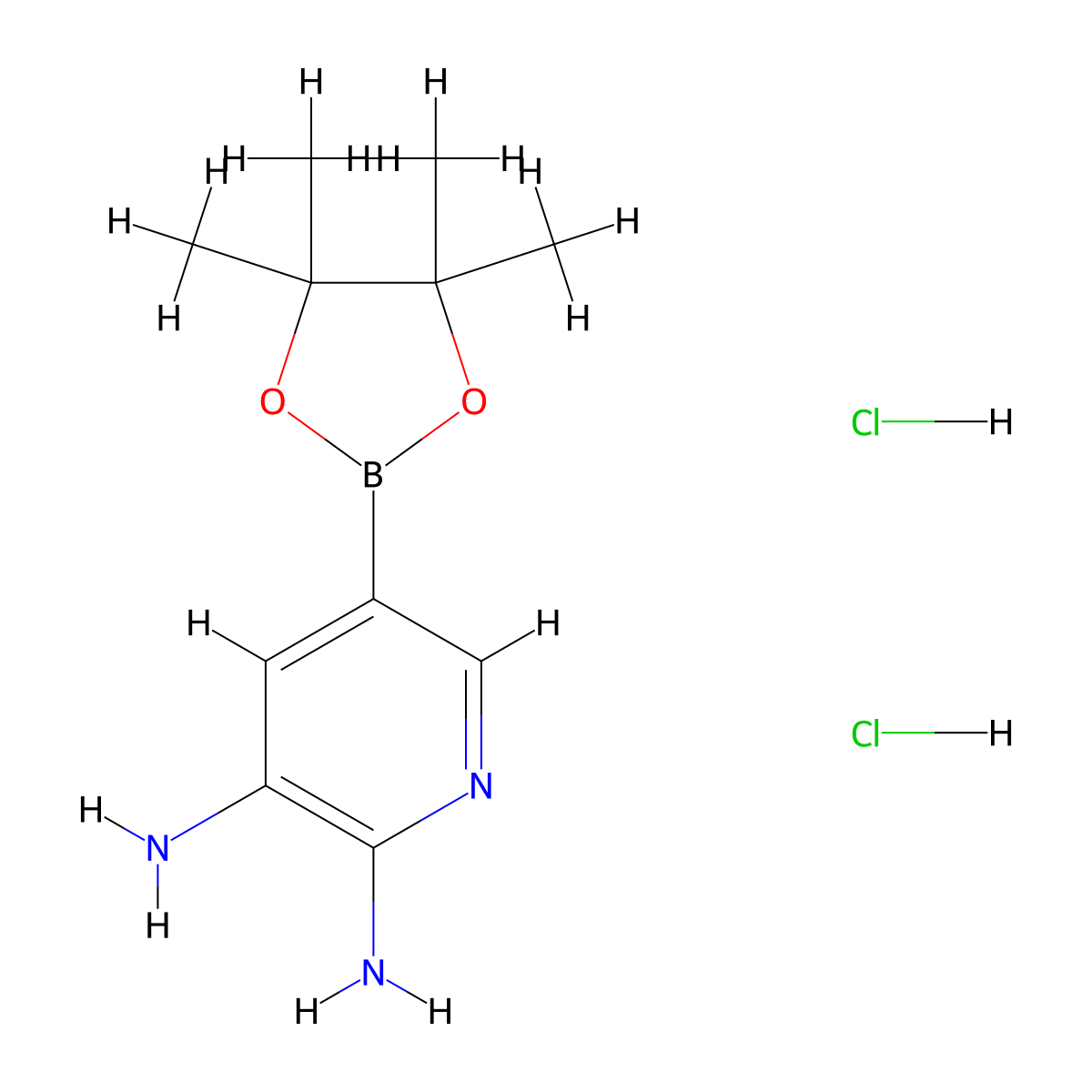 5-(4,4,5,5-Tetramethyl-[1,3,2]dioxaborolan-2-yl)-pyridine-2,3-diamine dihydrochloride molecular structure, CAS 2408430-28-2