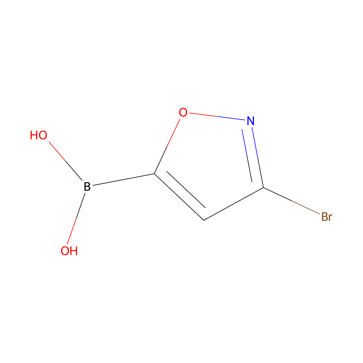 3-Bromo-isoxazole-5-boronic acid molecular structure, CAS 2408430-29-3