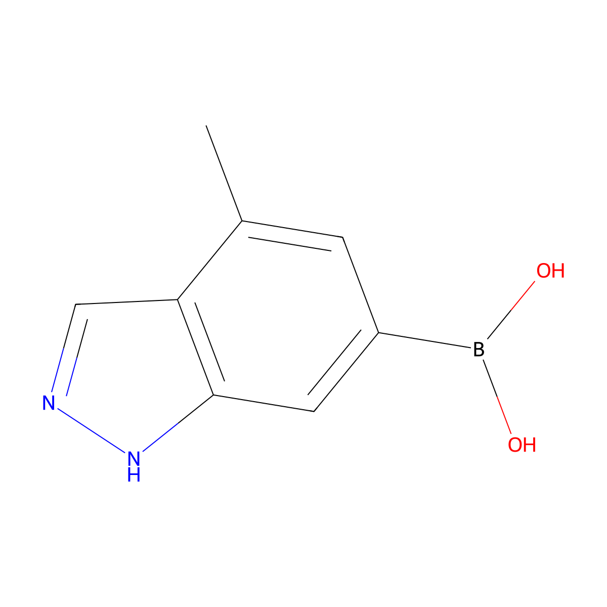4-Methyl-1H-indazole-6-boronic acid molecular structure, CAS 2408430-32-8