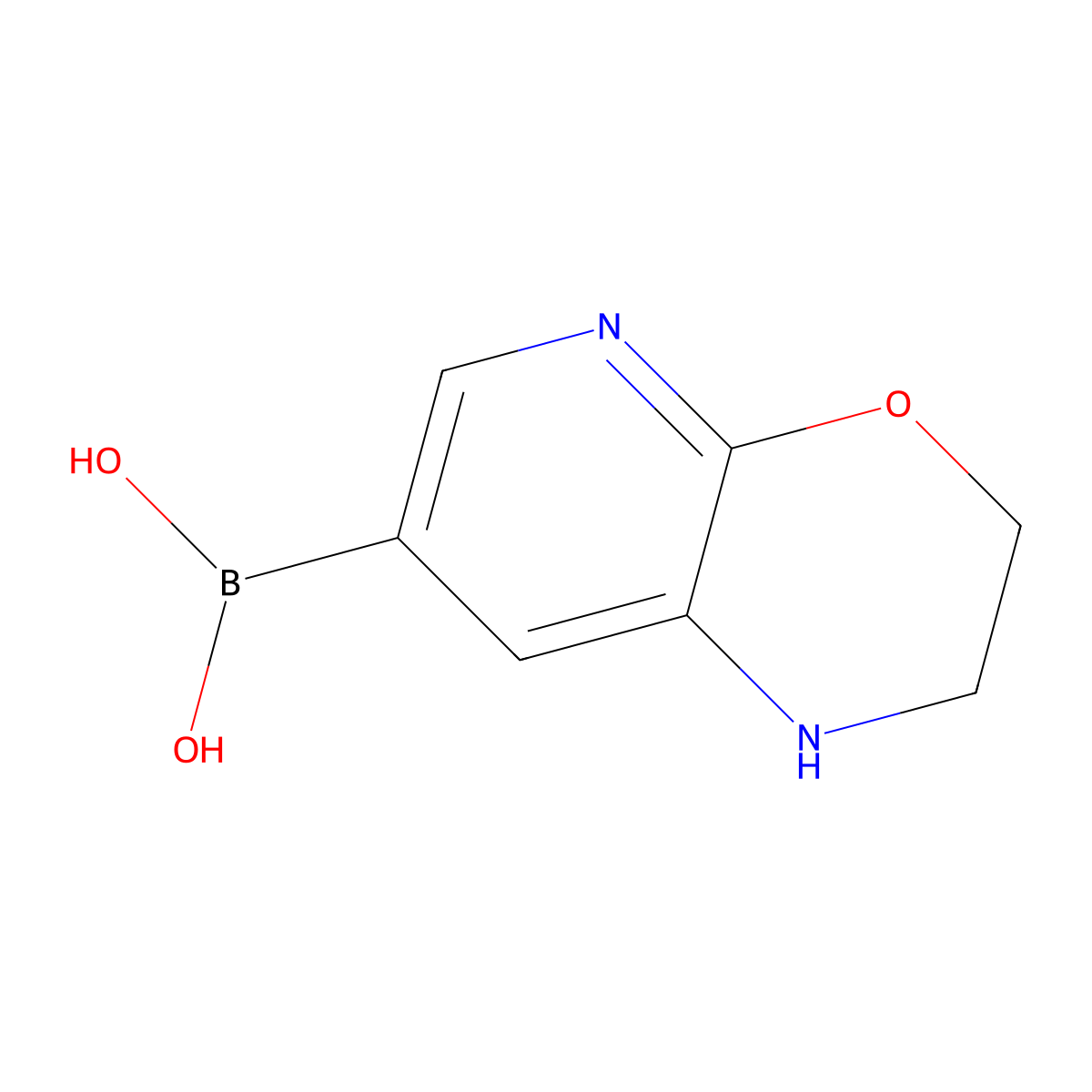 2,3-Dihydro-1H-pyrido[2,3-b][1,4]oxazine-7-boronic acid molecular structure, CAS 2408430-39-5
