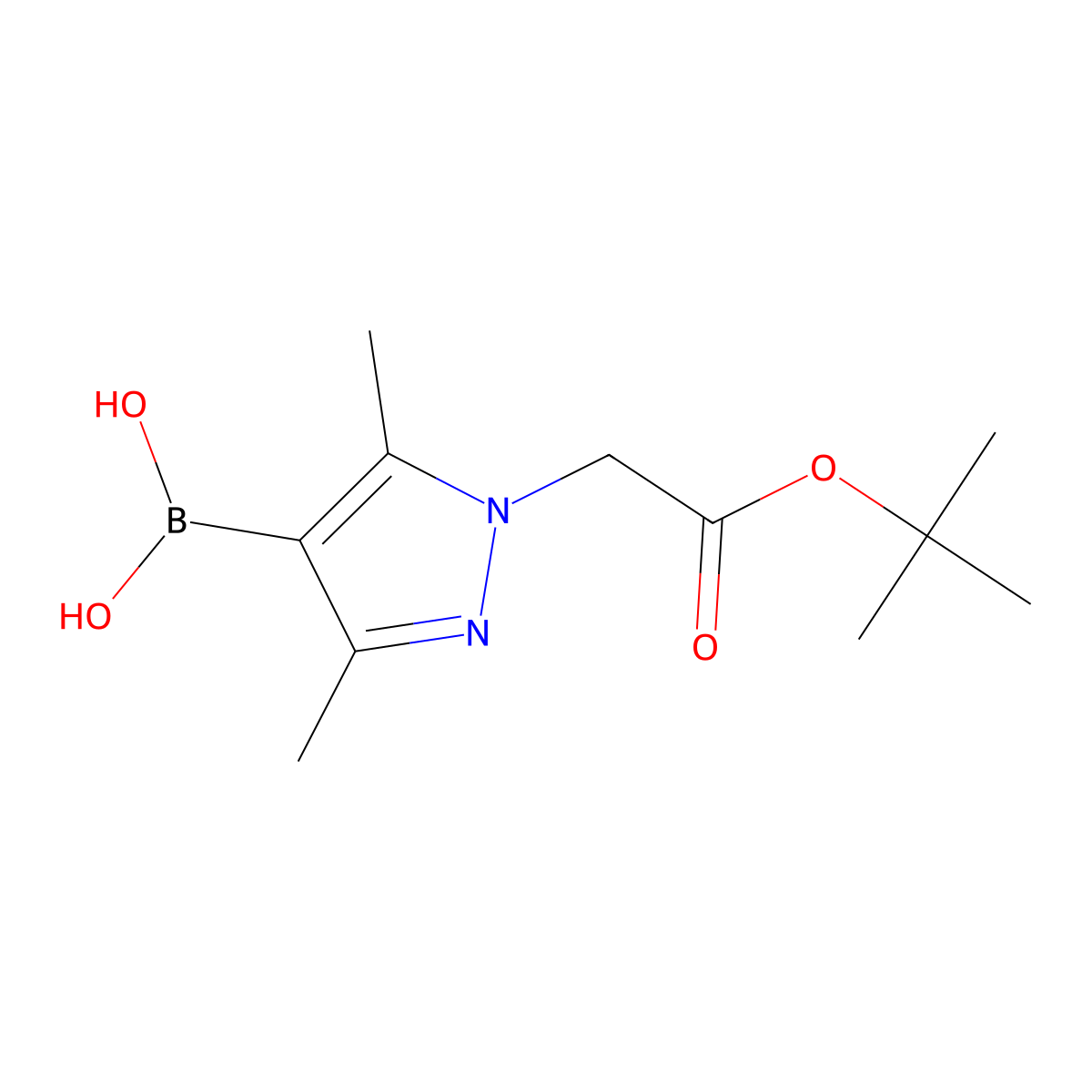 3,5-Dimethyl-1-tert-butoxycarbonylmethyl-1H-pyrazole-4-boronic acid molecular structure, CAS 2408430-40-8
