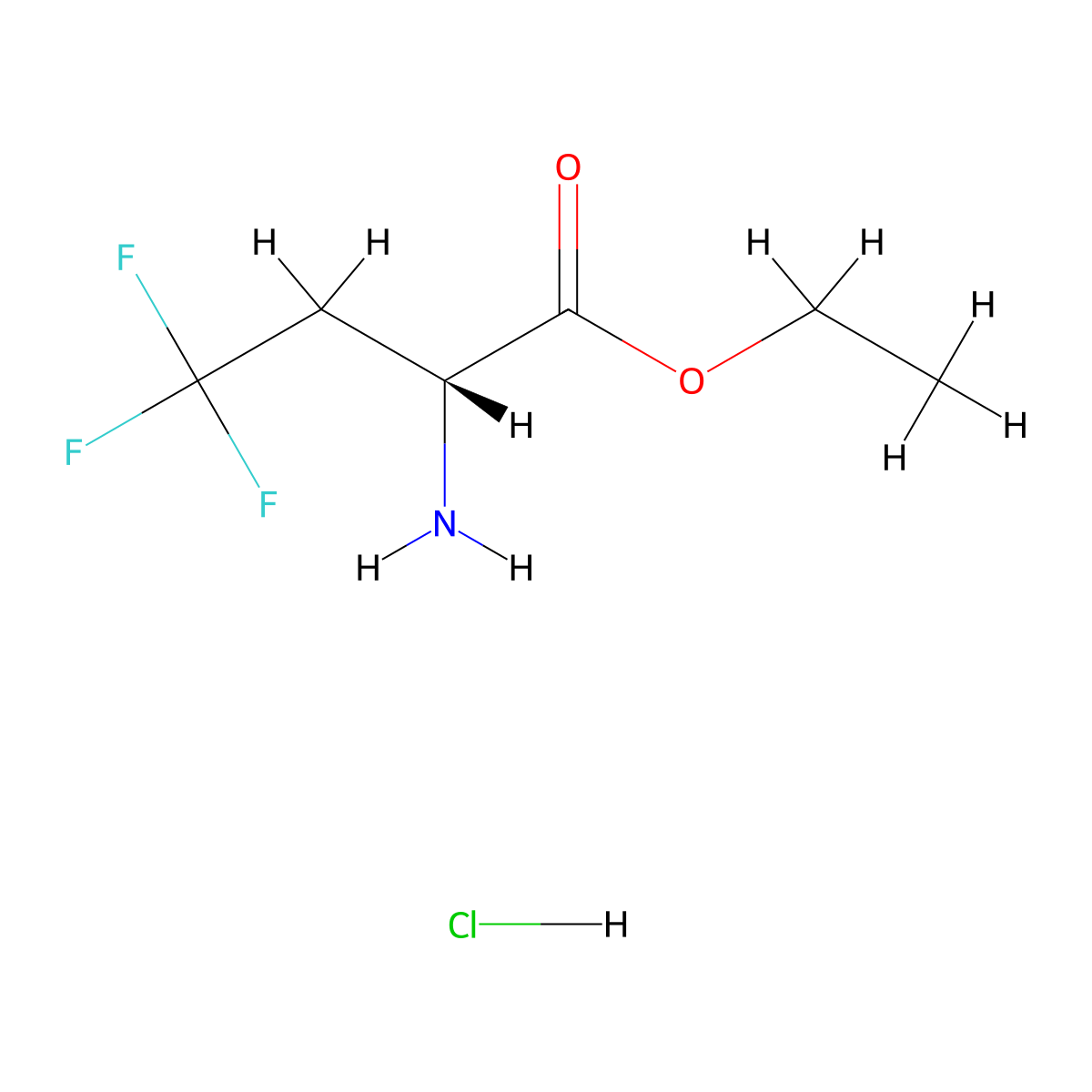 (R)-2-Amino-4,4,4-trifluoro-butyric acid ethyl ester hydrochloride molecular structure, CAS 2408437-80-7