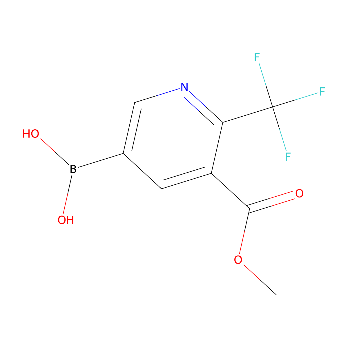 [5-(Methoxycarbonyl)-6-(trifluoromethyl)pyridin-3-yl]boronic acid molecular structure, CAS 2408443-29-6
