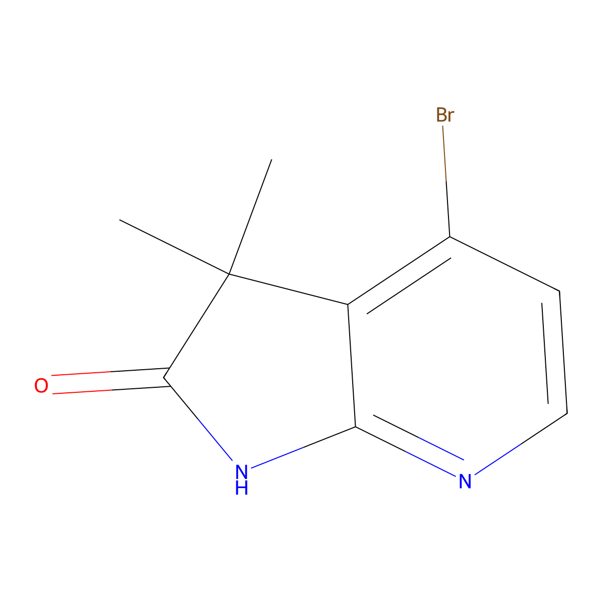 4-Bromo-3,3-dimethyl-1,3-dihydro-2H-pyrrolo[2,3-b]pyridin-2-one molecular structure, CAS 2408443-55-8