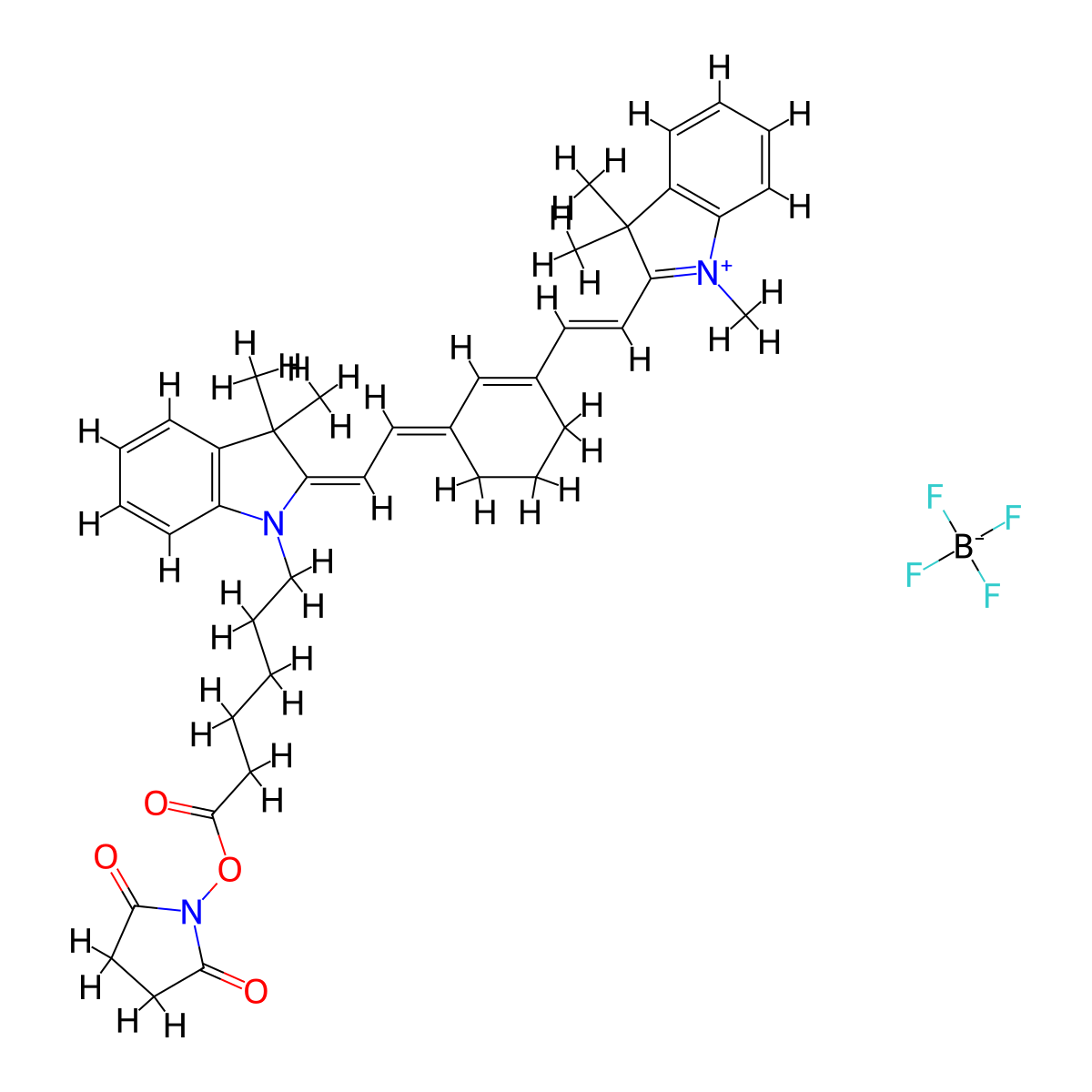 Cy7-NHS ester tetrafluoroborate molecular structure, CAS 2408482-09-5