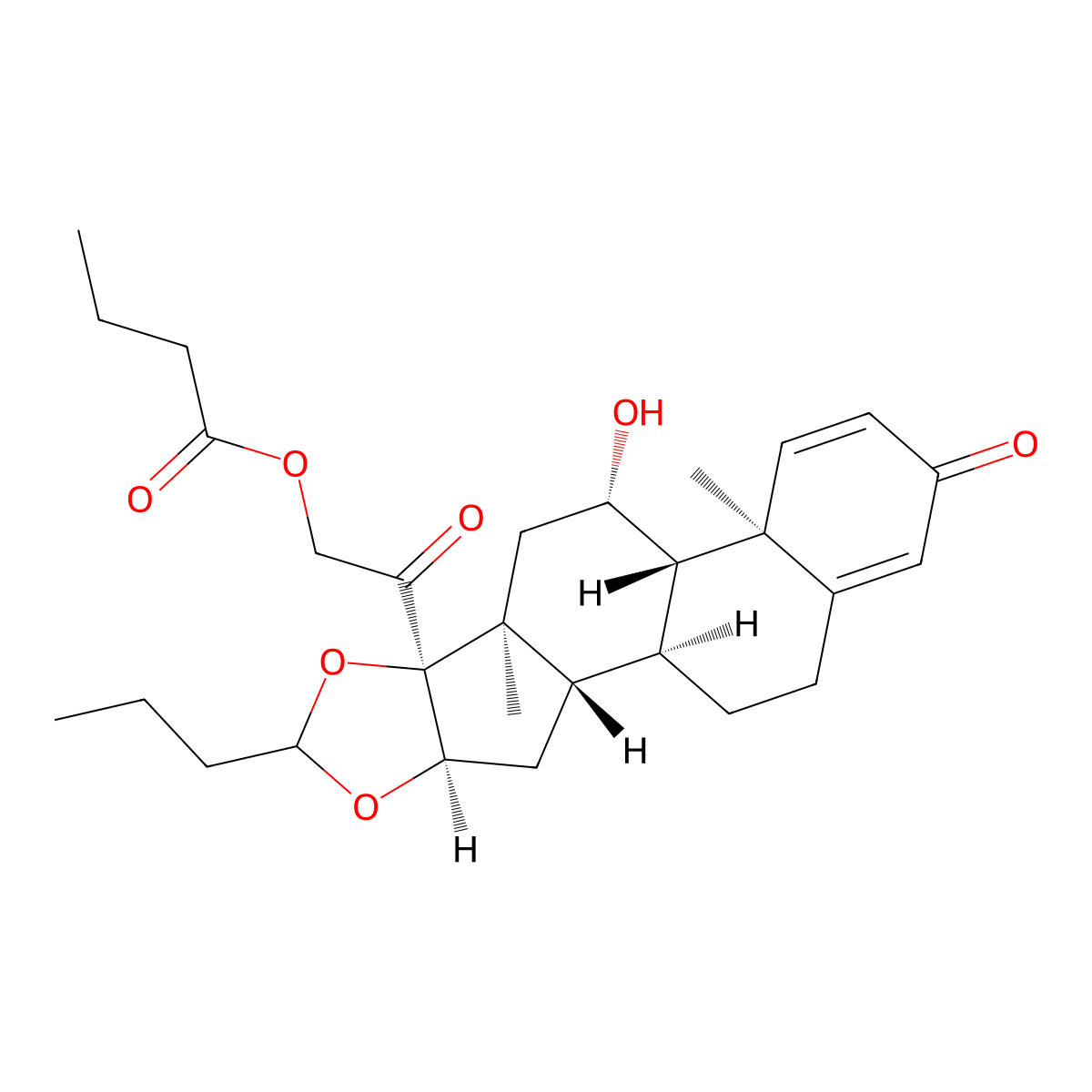Budesonide 21-Butanoate molecular structure, CAS 2408495-96-3