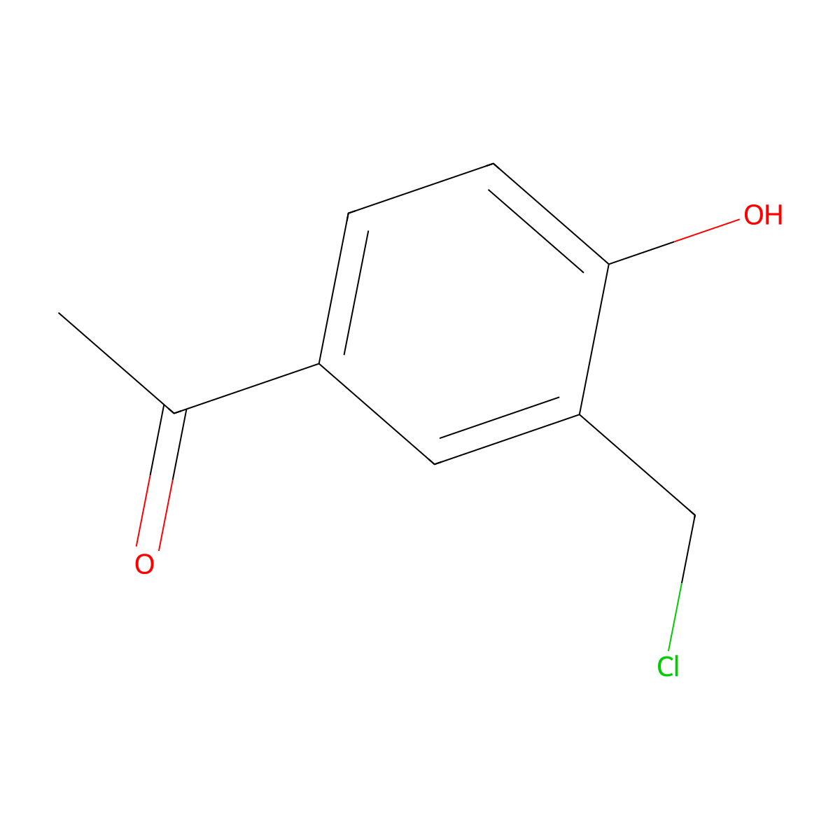 1-[3-(Chloromethyl)-4-hydroxyphenyl]ethan-1-one molecular structure, CAS 24085-05-0