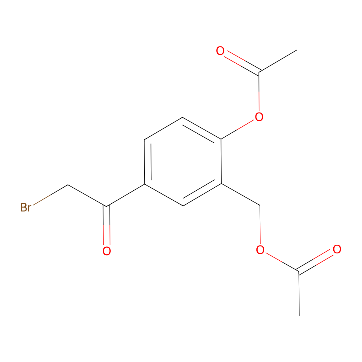 2-Acetoxy-5-(2-bromoacetyl)benzyl acetate molecular structure, CAS 24085-07-2