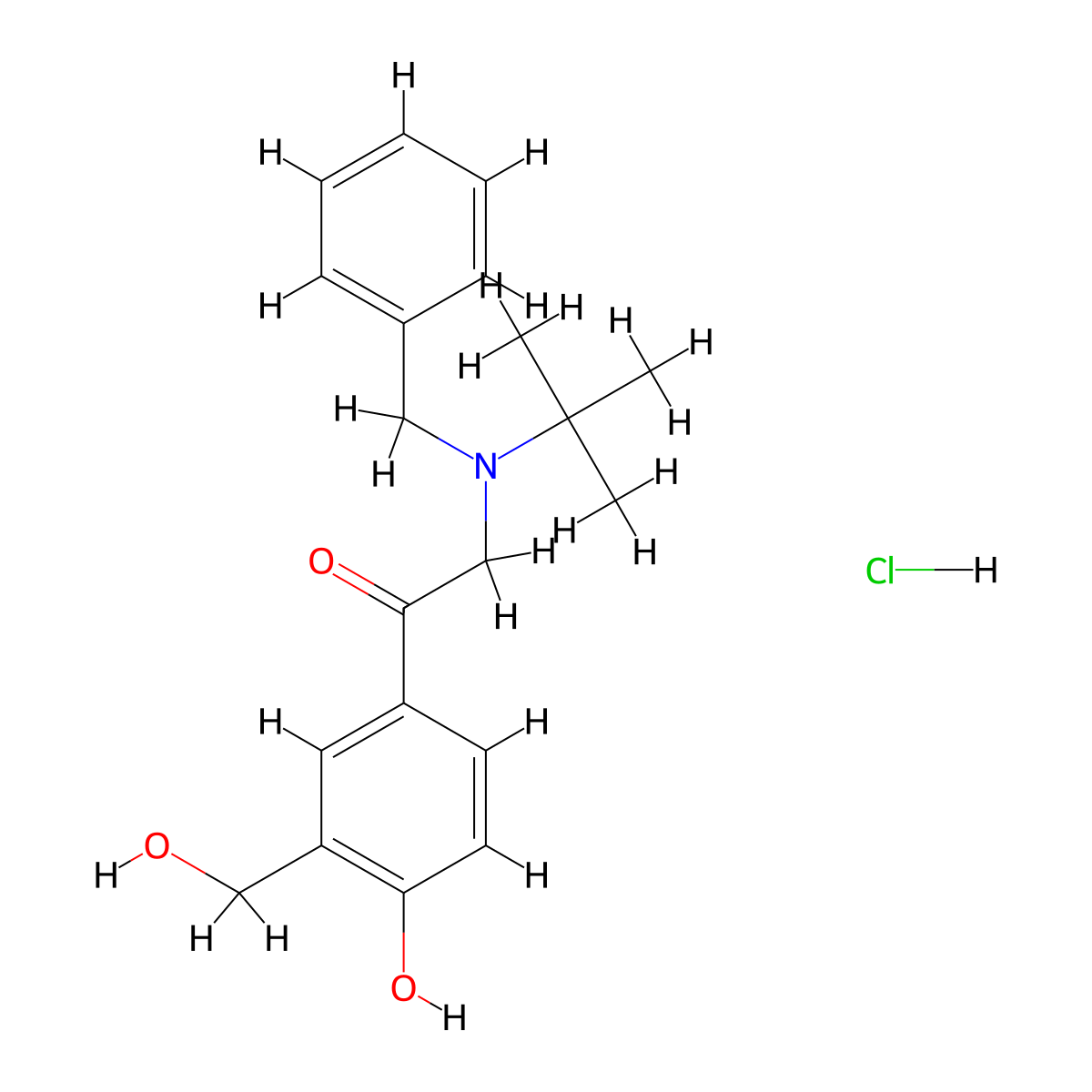 2-(tert-Butyl(phenylmethyl)amino)-1-(4-hydroxy-3-(hydroxymethyl)phenyl) hydrochloride molecular structure, CAS 24085-08-3