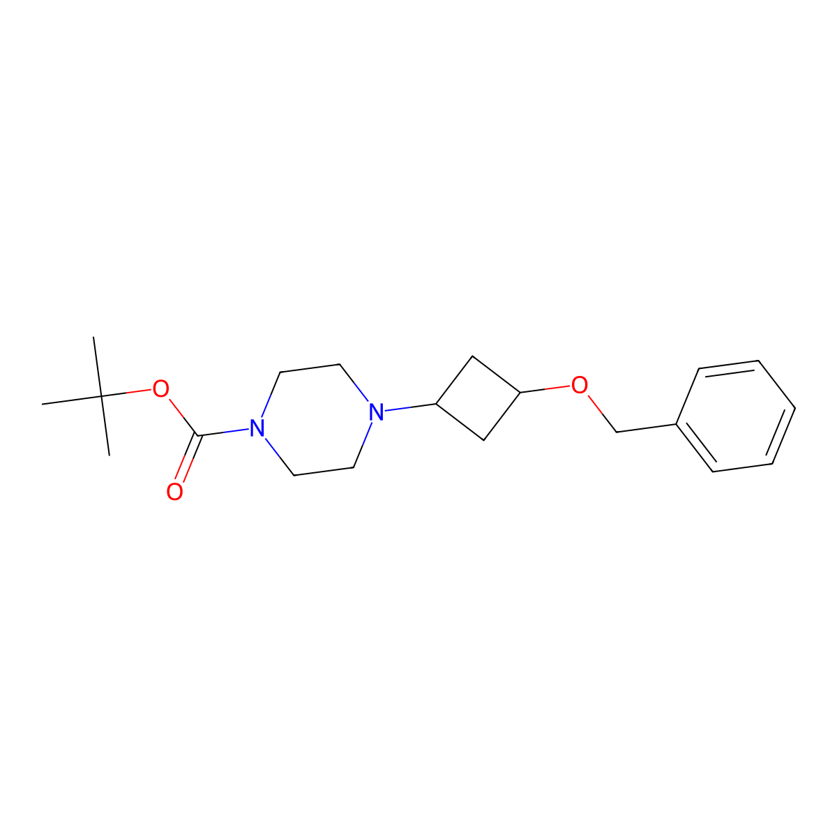 tert-Butyl 4-[cis-3-(Benzyloxy)cyclobutyl]piperazine-1-carboxylate molecular structure, CAS 2408503-71-7
