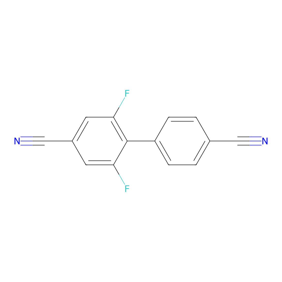 2,6-Difluoro[1,1'-biphenyl]-4,4'-dicarbonitrile molecular structure, CAS 2408591-37-5