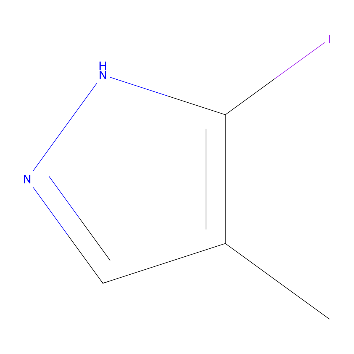3-iodo-4-methyl-1H-pyrazole molecular structure, CAS 24086-18-8