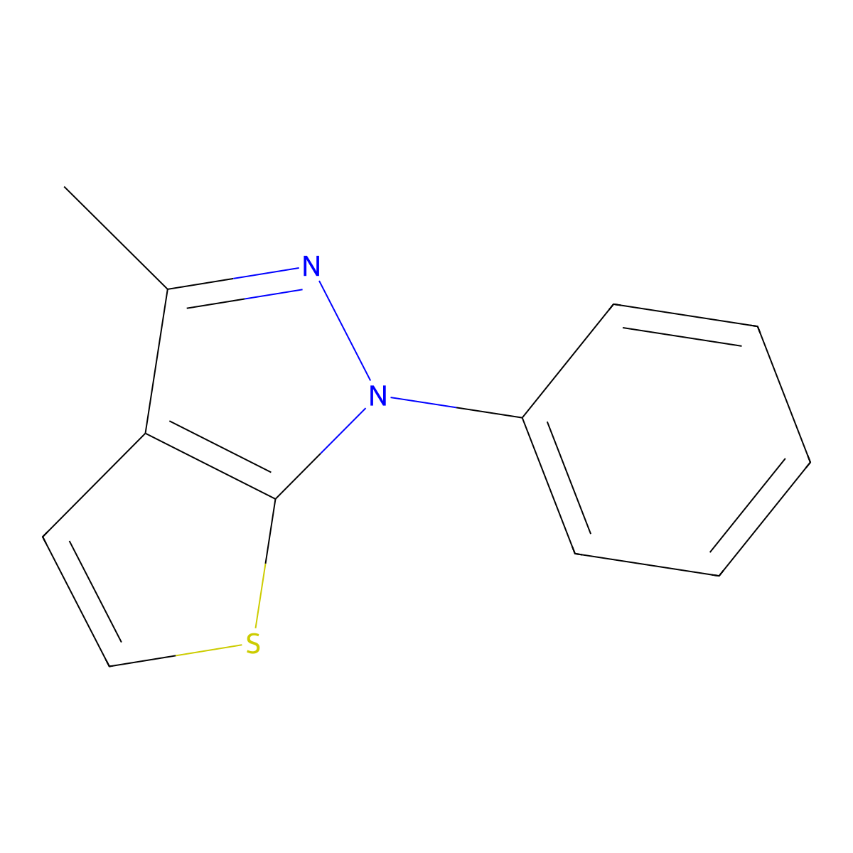 3-Methyl-1-phenyl-1H-thieno[2,3-c]pyrazole molecular structure, CAS 24086-35-9
