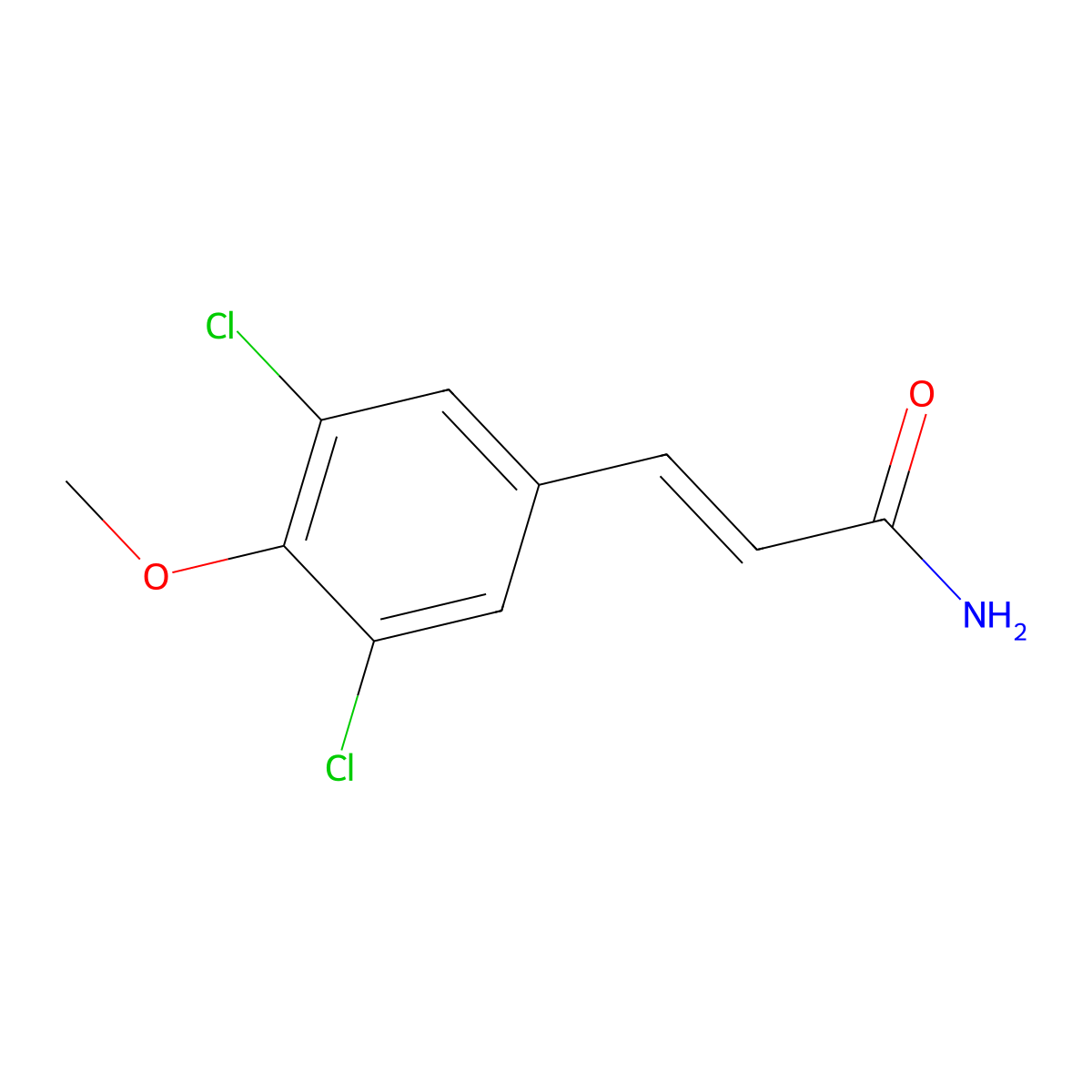 (2E)-3-(3,5-dichloro-4-methoxyphenyl)acrylamide molecular structure, CAS 24086-82-6