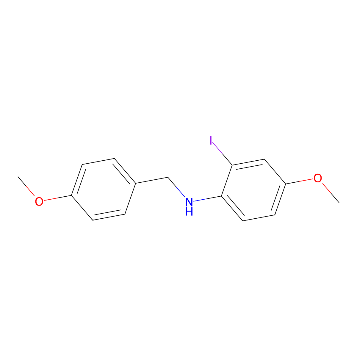 N-(2-Iodo-4-methoxyphenyl)-4-methoxybenzenemethanamine molecular structure, CAS 2408612-64-4