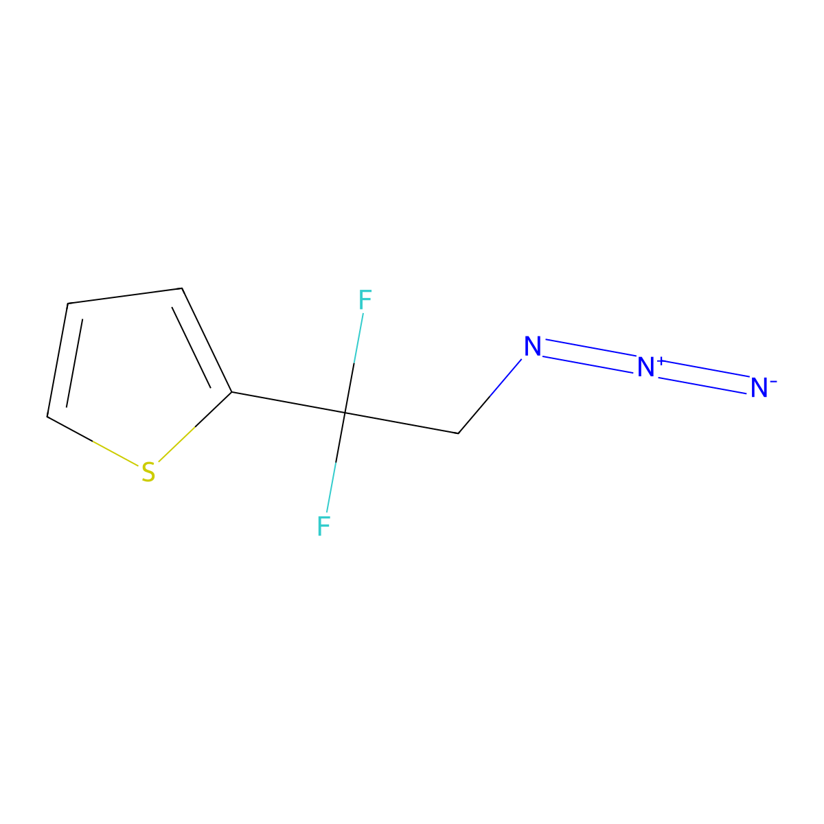 2-(2-Azido-1,1-difluoroethyl)thiophene molecular structure, CAS 2408612-93-9
