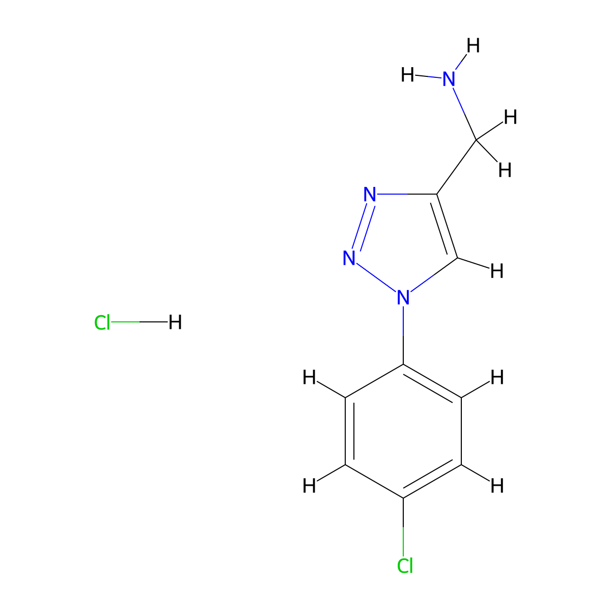 1-[1-(4-chlorophenyl)-1H-1,2,3-triazol-4-yl]methanamine hydrochloride molecular structure, CAS 2408627-03-0