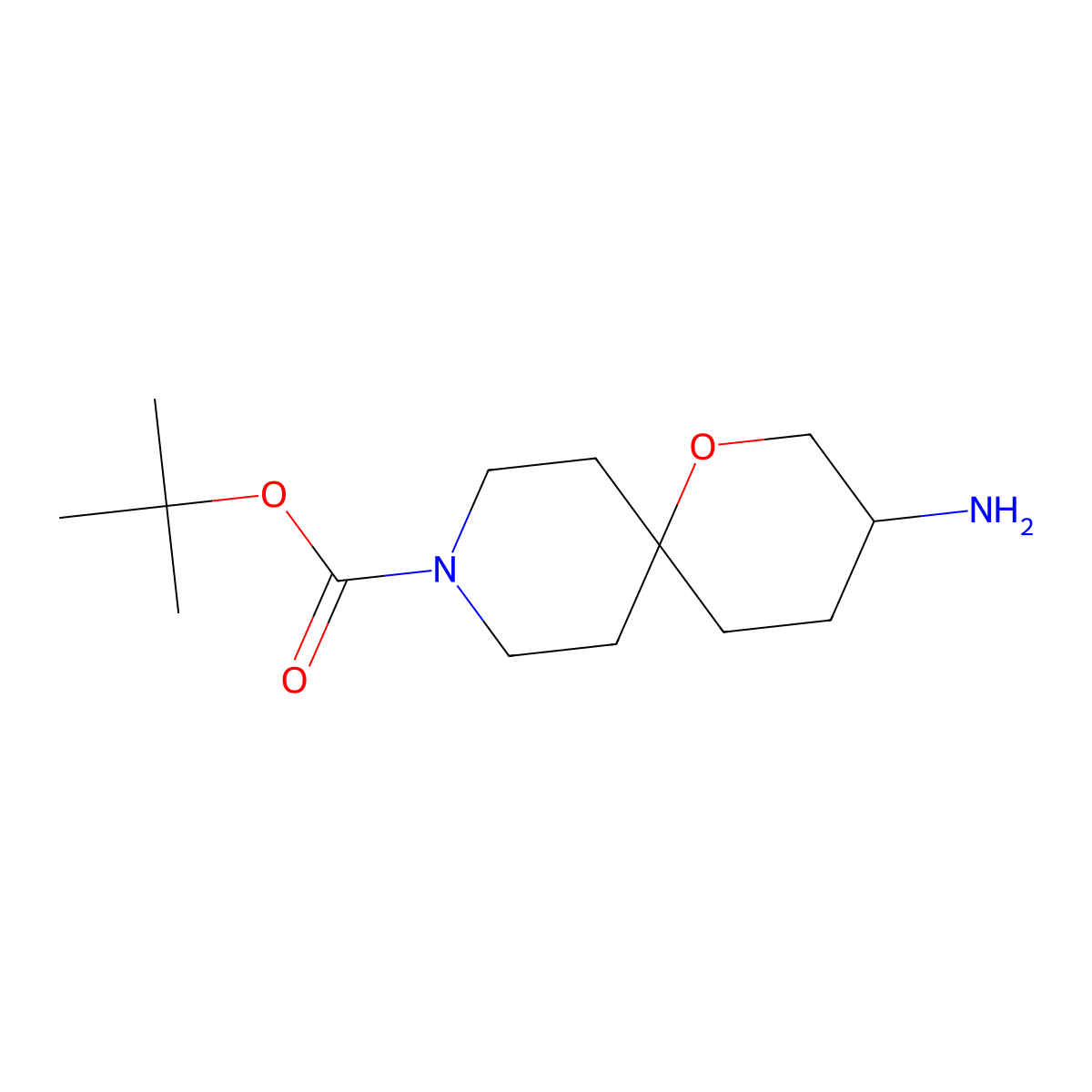tert-Butyl 3-amino-1-oxa-9-azaspiro[5.5]undecane-9-carboxylate molecular structure, CAS 2408645-69-0