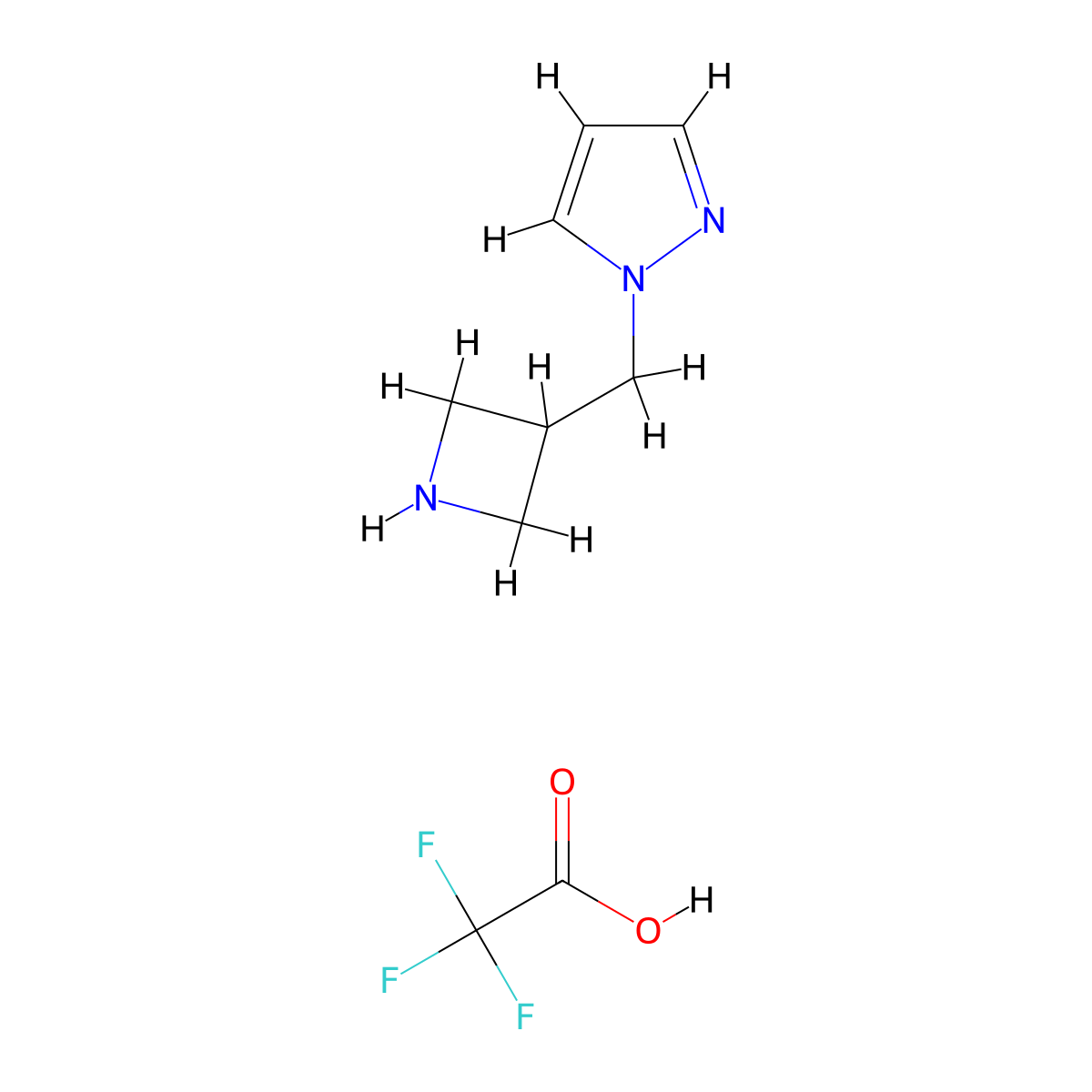 1-[(azetidin-3-yl)methyl]-1H-pyrazole, trifluoroacetic acid molecular structure, CAS 2408666-21-5