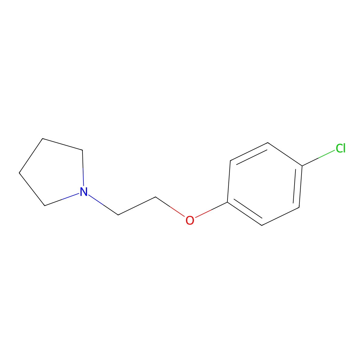 Pyrrolidine, 1-[2-(4-chlorophenoxy)ethyl]- molecular structure, CAS 24087-45-4