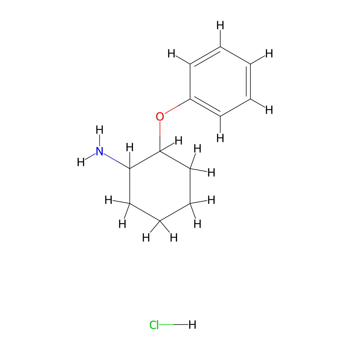2-Phenoxycyclohexan-1-amine hydrochloride molecular structure, CAS 24087-50-1