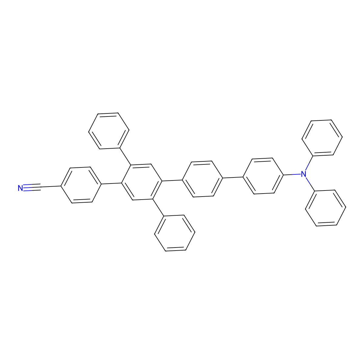 4'''-(Diphenylamino)-2',5'-diphenyl-[1,1':4',1'':4'',1'''-quaterphenyl]-4-carbonitrile molecular structure, CAS 2408719-17-3