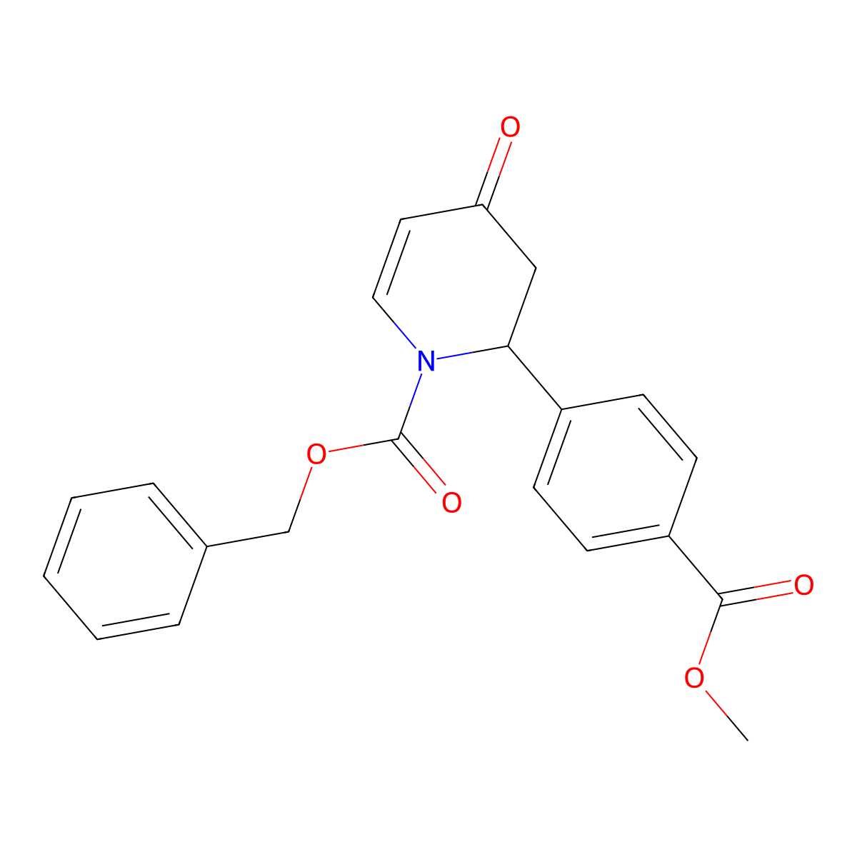 Benzyl 2-(4-(methoxycarbonyl)phenyl)-4-oxo-3,4-dihydropyridine-1(2H)-carboxylate molecular structure, CAS 2408761-16-8