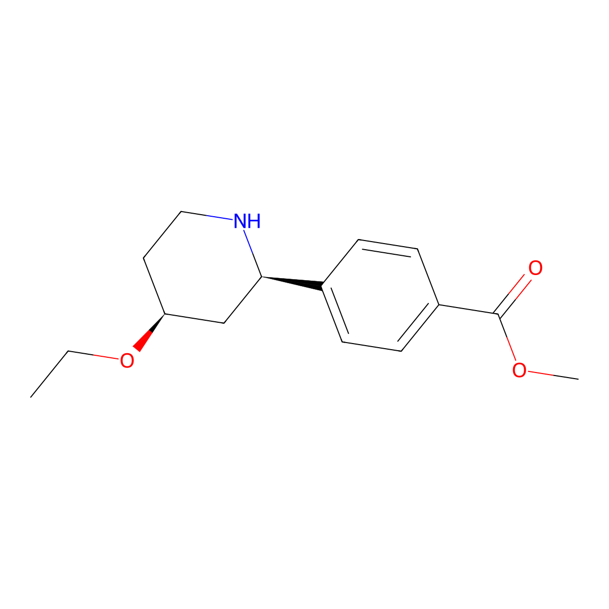 Methyl 4-((2R,4S)-4-ethoxypiperidin-2-yl)benzoate molecular structure, CAS 2408761-26-0