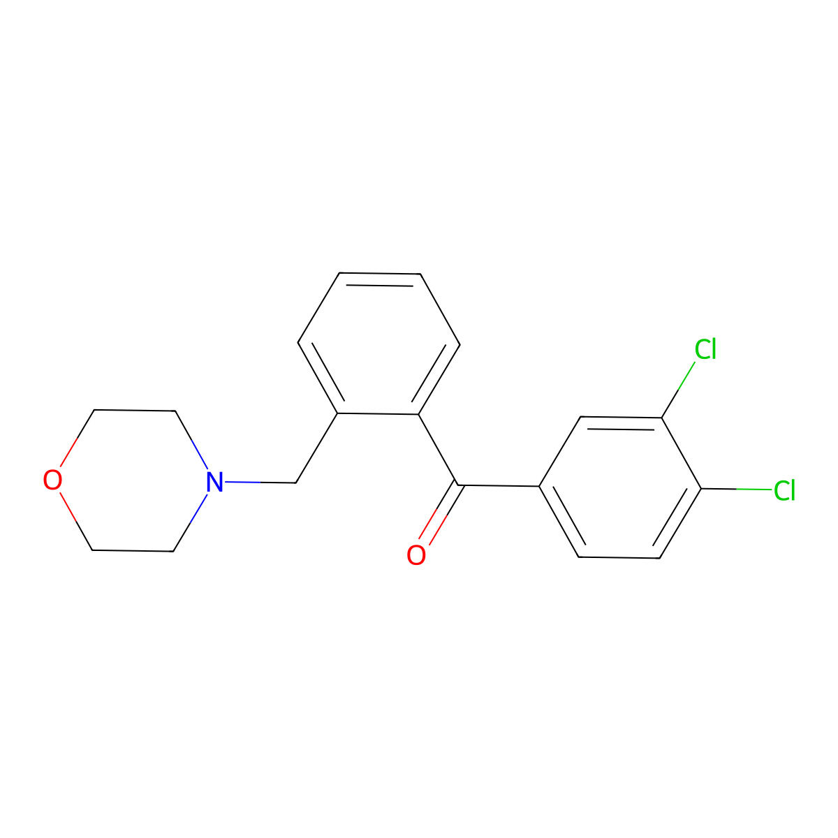 3',4'-Dichloro-2-morpholinomethyl benzophenone molecular structure, CAS 24088-69-5