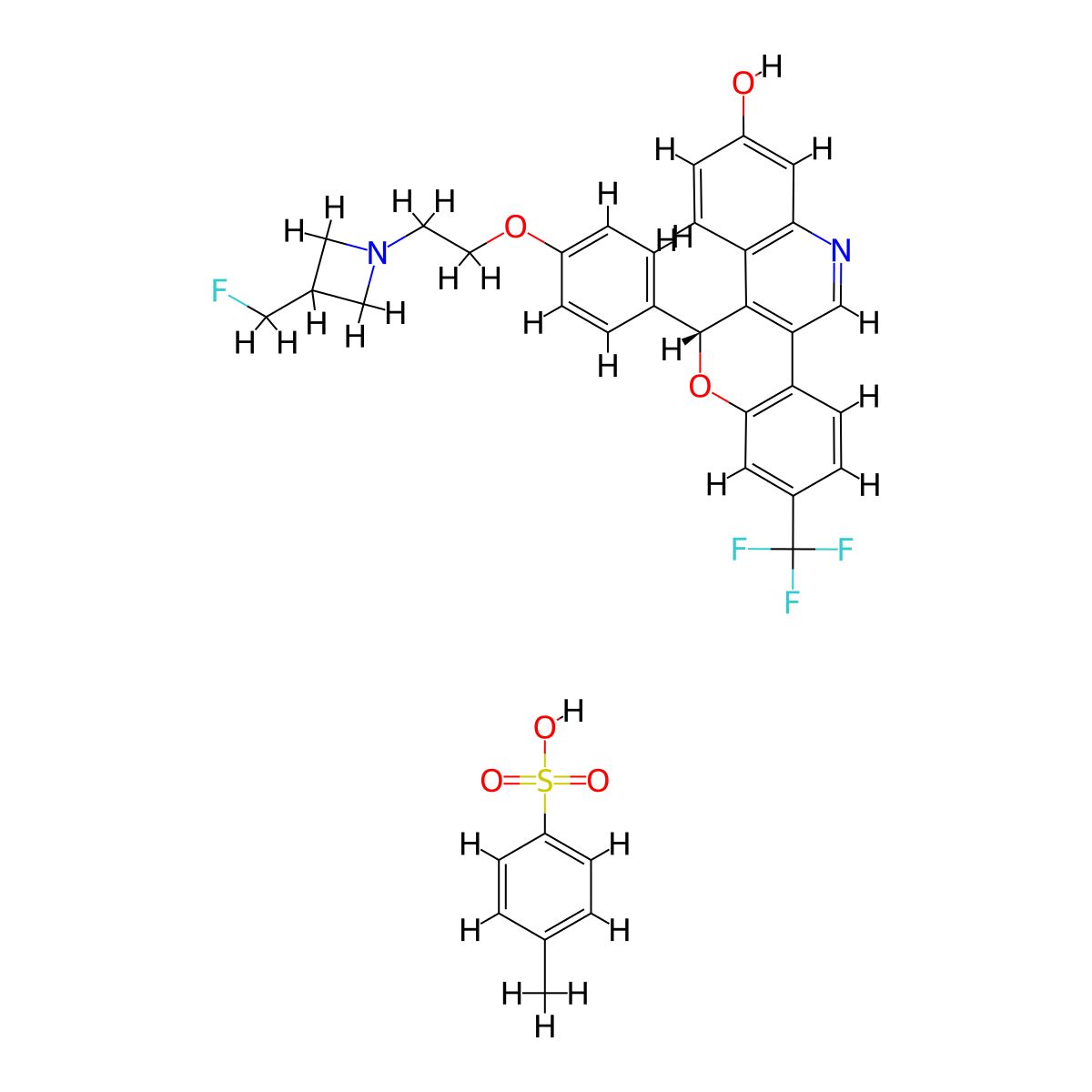 Imlunestrant Tosylate molecular structure, CAS 2408840-41-3