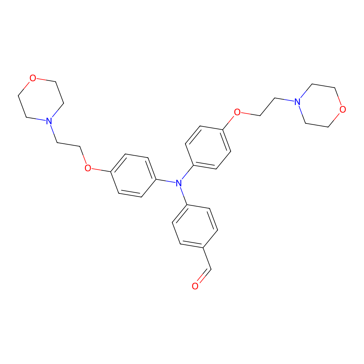 4-(Bis(4-(2-morpholinoethoxy)phenyl)amino)benzaldehyde molecular structure, CAS 2408842-37-3