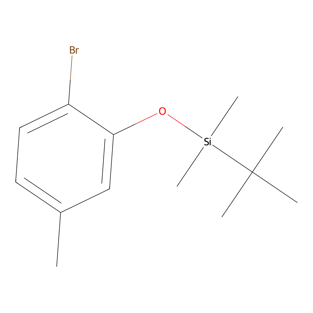 (2-Bromo-5-methylphenoxy)(tert-butyl)dimethylsilane molecular structure, CAS 2408843-19-4
