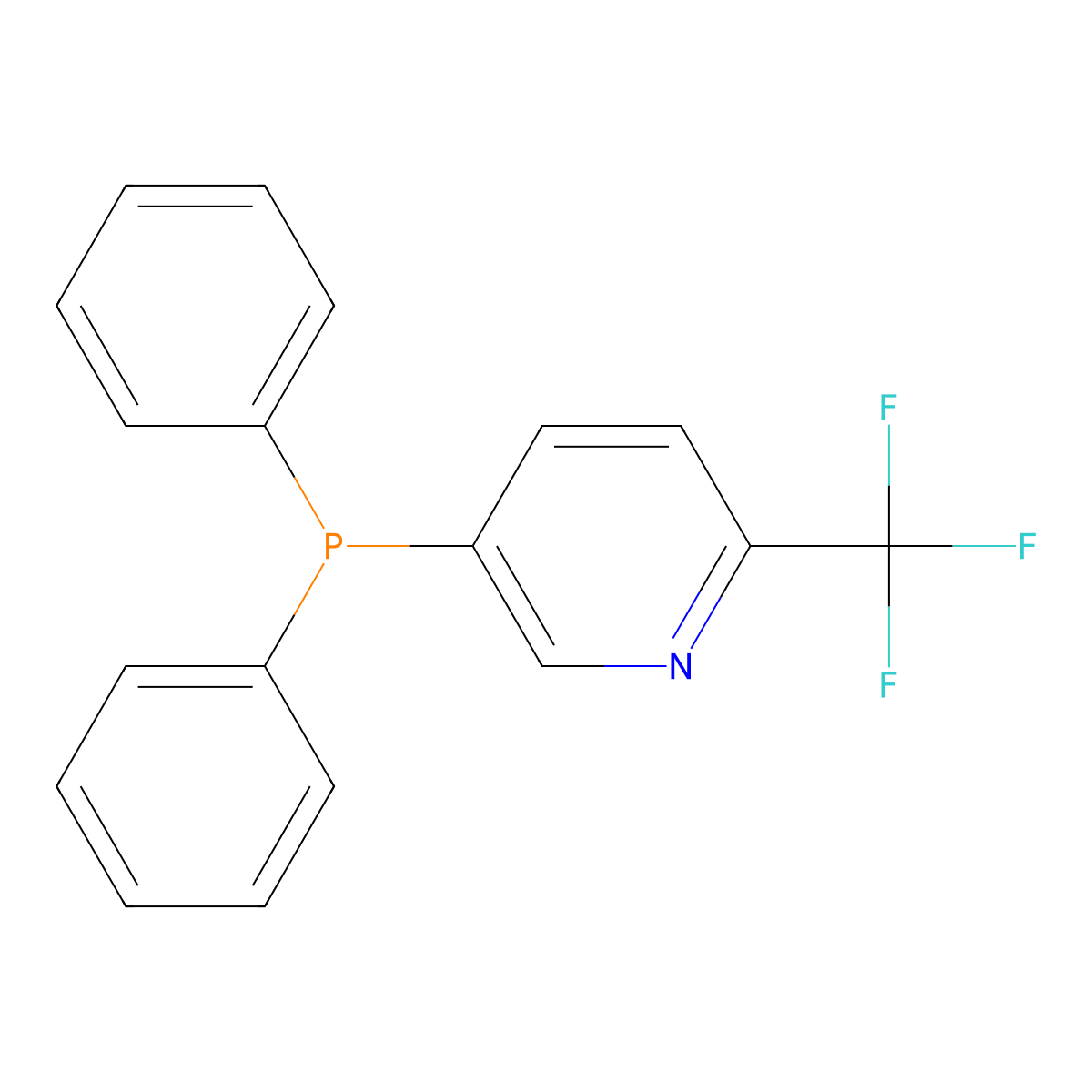 5-(Diphenylphosphanyl)-2-(trifluoromethyl)pyridine molecular structure, CAS 2408844-78-8